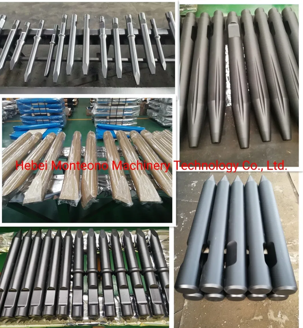 Atlas Montabert Model Hydraulic Hammer Moil Blunt Wadge Heat Type Drill Rod Breaker Chisel